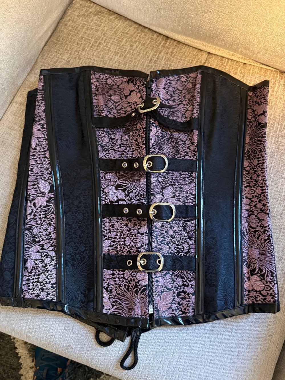 Womens Purple and Black Corset Top